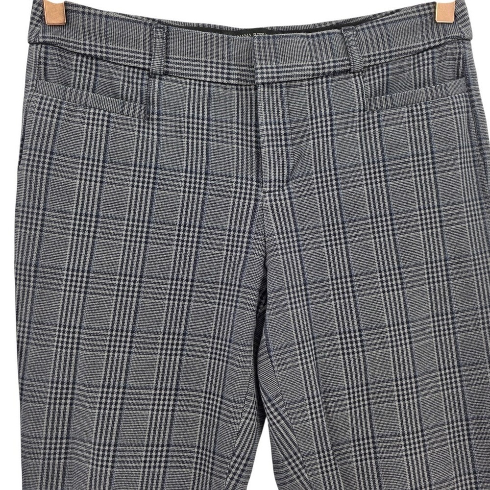 Banana Republic Womens 2 Sloan Navy Gray Plaid Ankle Pants - Picture 2 of 13